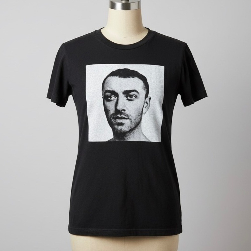 Sam Smith Portrait T Shirt Black Size Small Blanks Factory‎ Tour Merch 2018